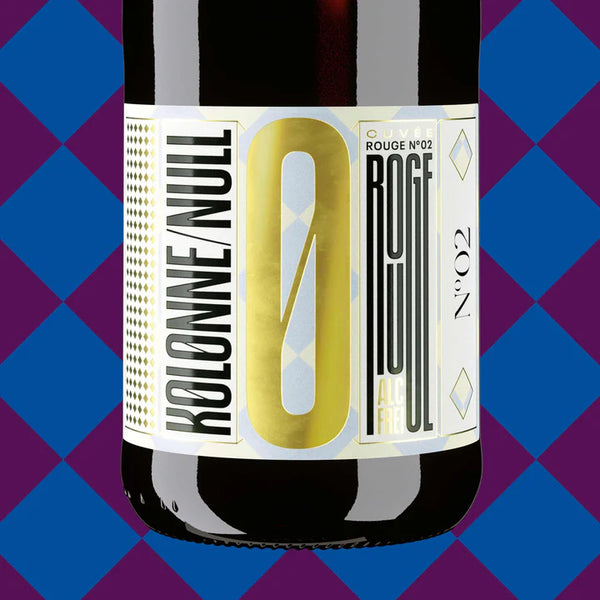 Kolonne Null Rouge 2 non-alcoholic red wine alternative label close up