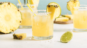 Non-alcoholic pineapple margarita cocktail mocktail