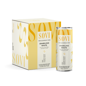 Sovi alcohol-free sparkling white wine in cans