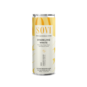 Sovi alcohol-free sparkling white wine in cans